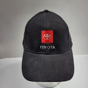 Toyota Hat Cap Strap Back Mens One Size Black Embroidered Logo Auto Apollo